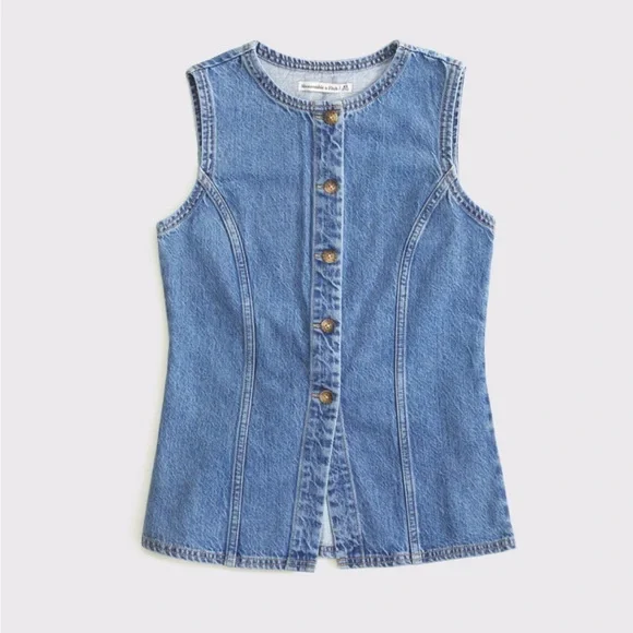 A&F Denim Vest - Picture 3 of 7